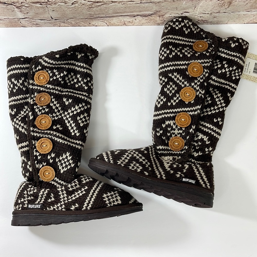 Muk Luks Brown Slouch Malena Boots NWT